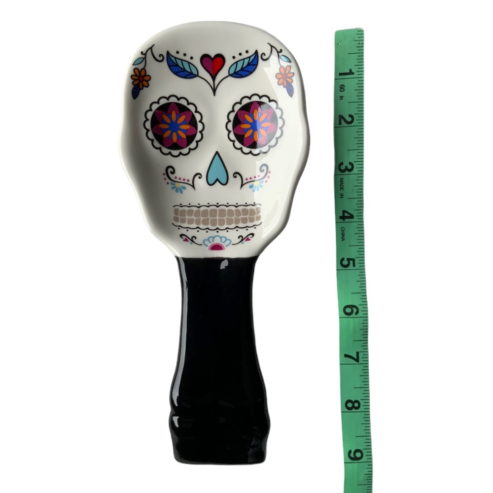 Sugar Skull Day of the Dead Spoon Rest Ceramic - Picture 6 of 6